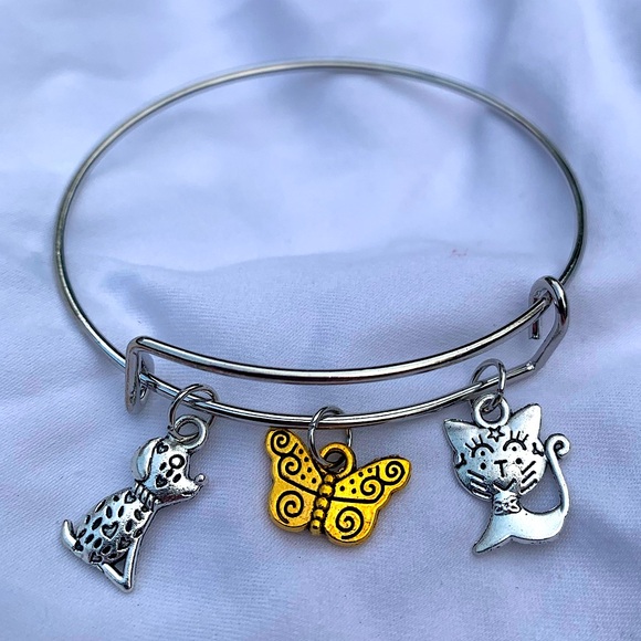 Hand Crafted Jewelry - Brand New! Handmade! Adjustable Charm Bangle Bracelet!